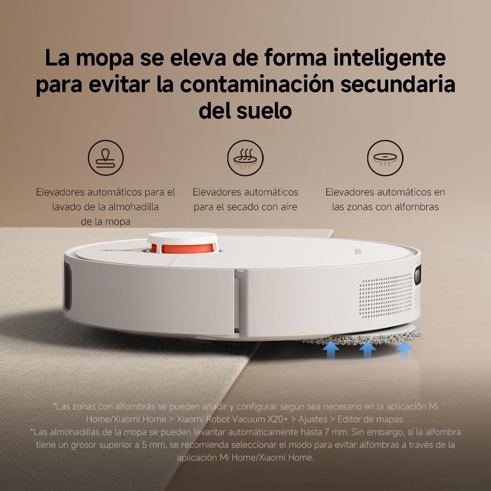 Robot Aspirador Xiaomi Robot Vacuum X20+ 6000Pa Wi-Fi Base de Autolimpeza Branco - Imagem 13