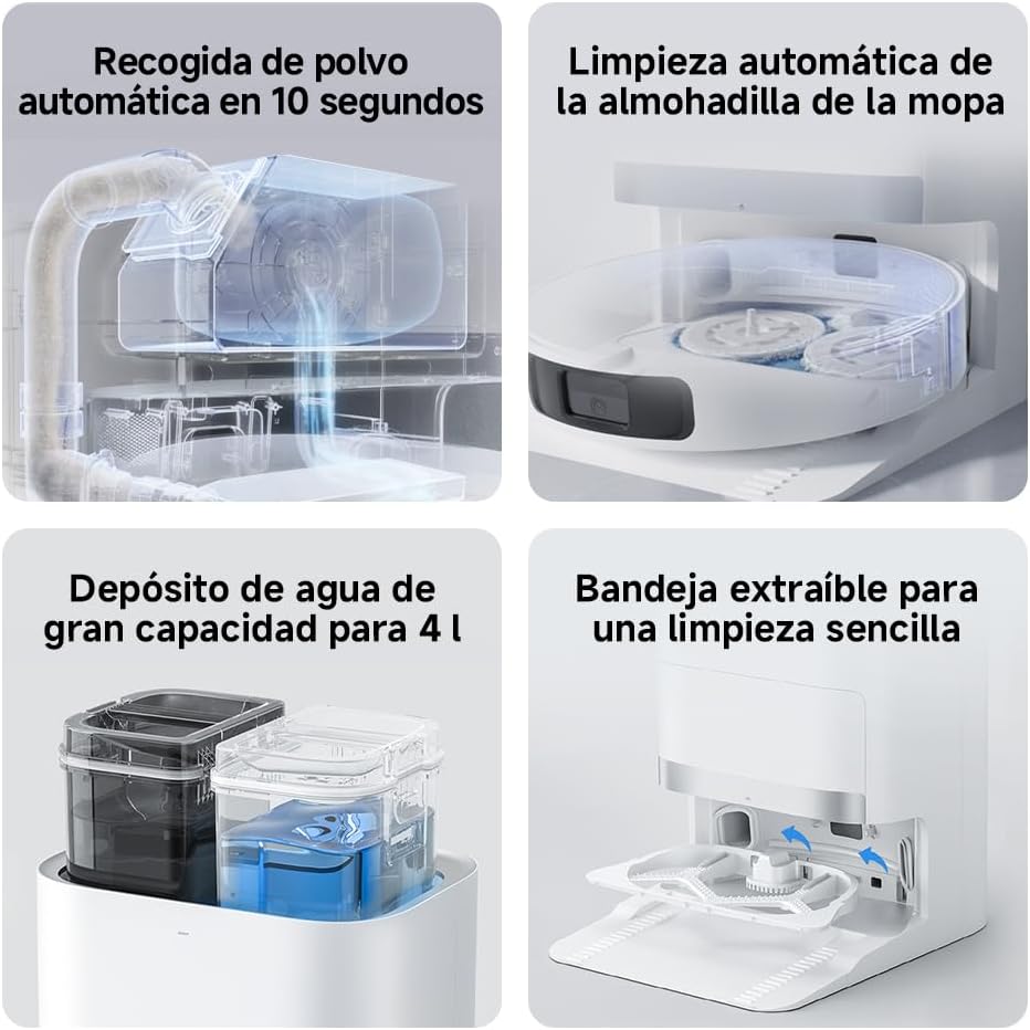 Robot Aspirador Xiaomi Robot Vacuum X20+ 6000Pa Wi-Fi Base de Autolimpeza Branco - Imagem 3