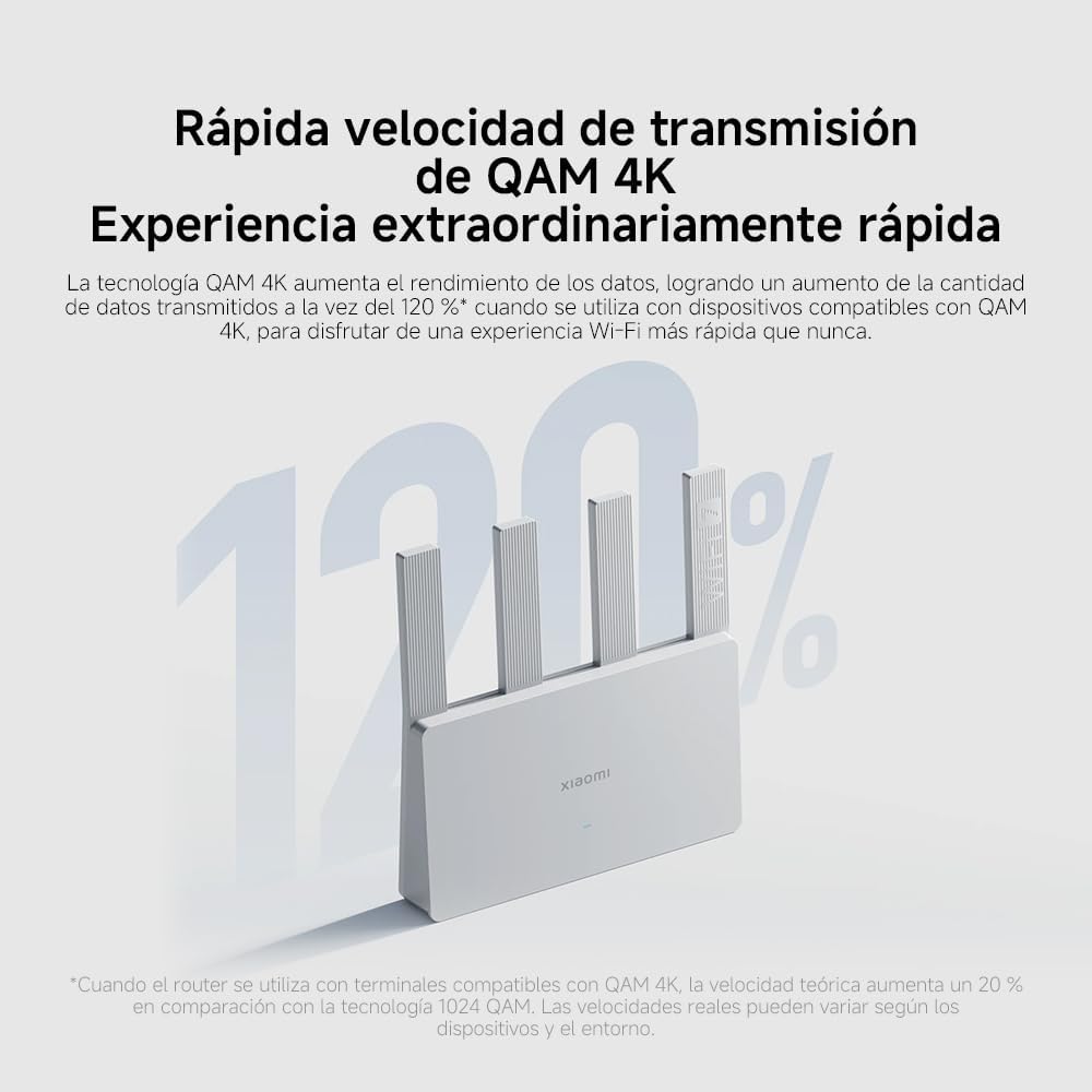 Router Xiaomi BE3600 WiFi 7 3600Mbps Dual Band 2.4GHz 5GHz 4 Antenas Branco - Imagem 7