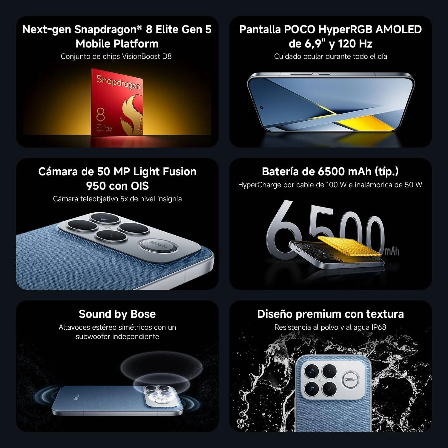 Smartphone Xiaomi POCO F8 Ultra 6.9" 12GB 256GB 5G Snapdragon 8 Elite Preto - Imagem 3