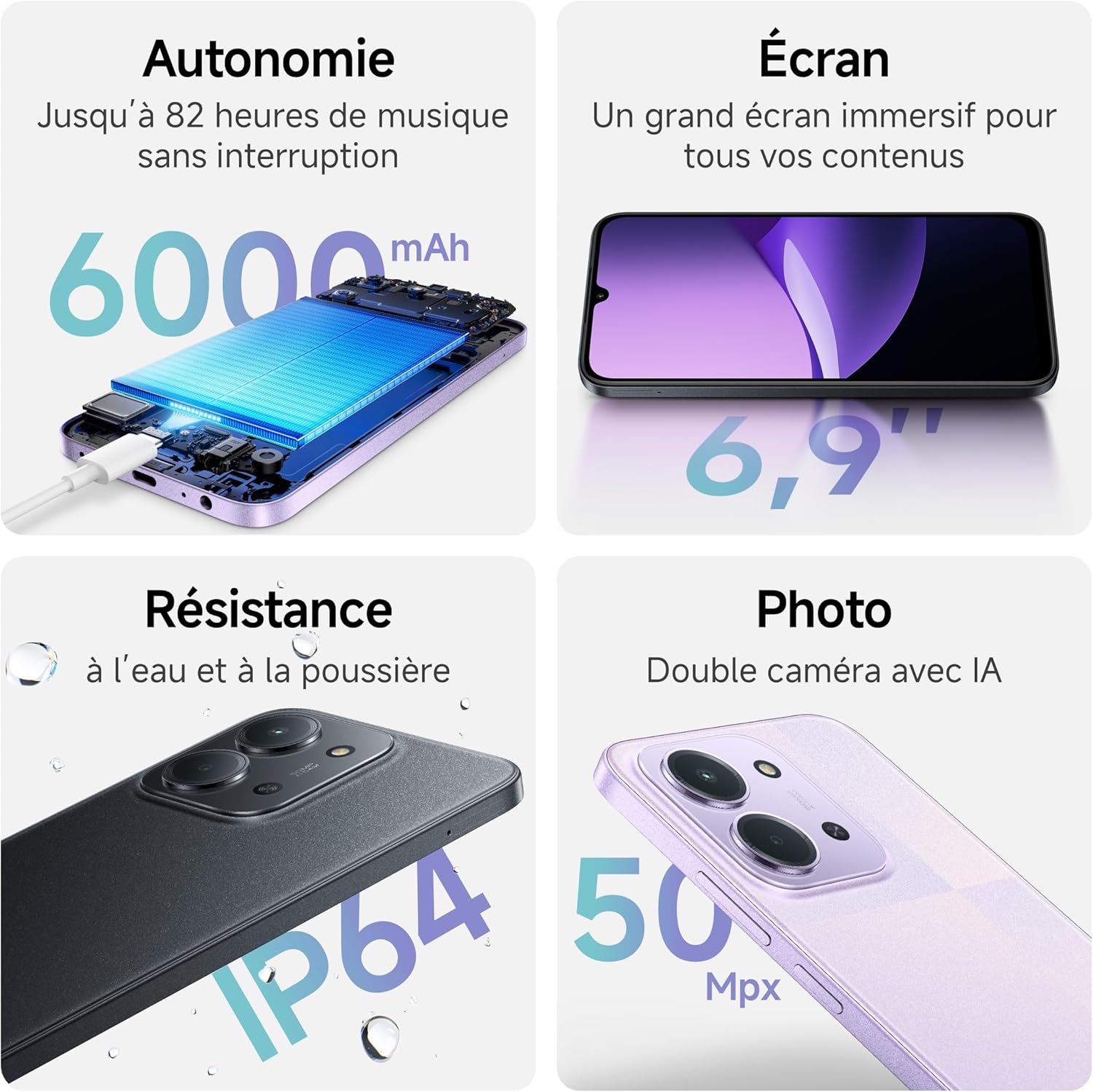 Smartphone Xiaomi Redmi 15C 4GB/ 128GB/ 6.9"/ 5G/ Púrpura - Imagem 3
