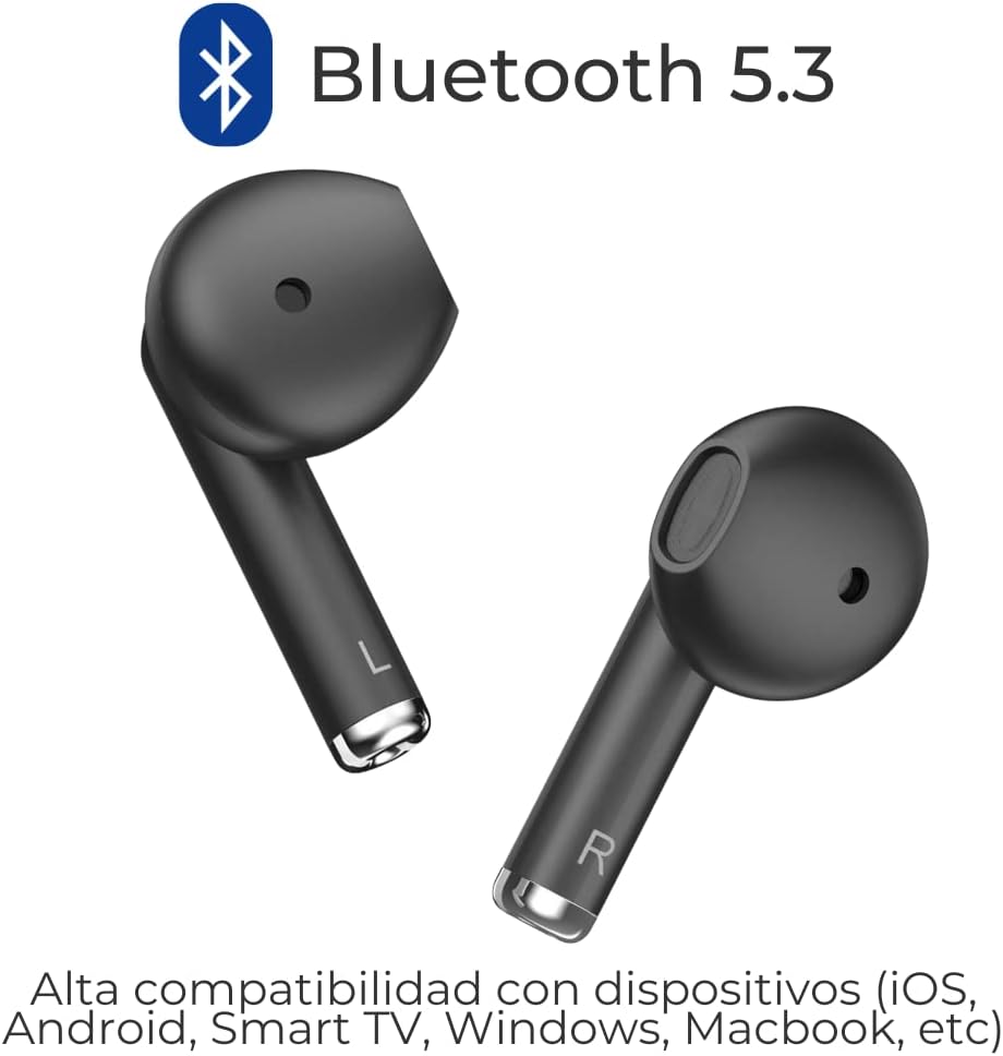 Auscultadores Bluetooth ZTE Buds 2 com estojo de carregamento/ Autonomia 5h/ Pretos - Imagem 3