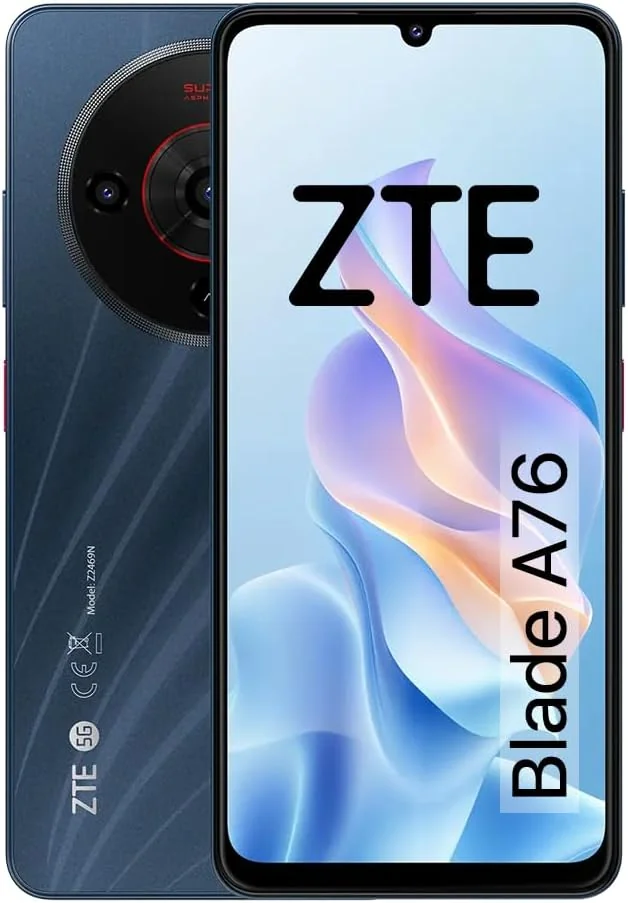 Smartphone ZTE Blade A76 6.75" 5G 6GB 128GB Câmara Dual 50MP Bateria 5000mAh Preto
