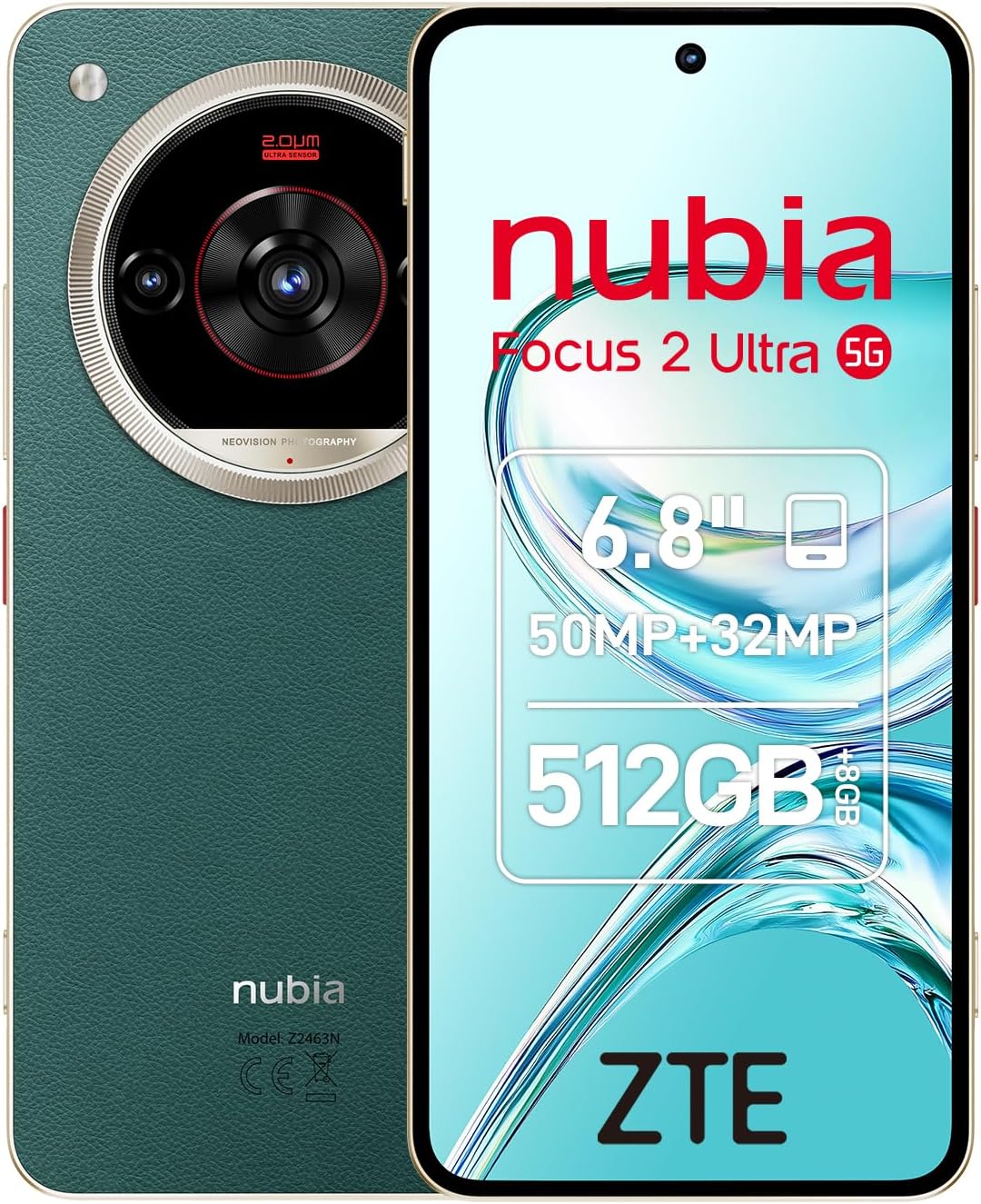 Smartphone ZTE Nubia Focus 2 Ultra 8GB/ 512GB/ 6.8"/ Verde