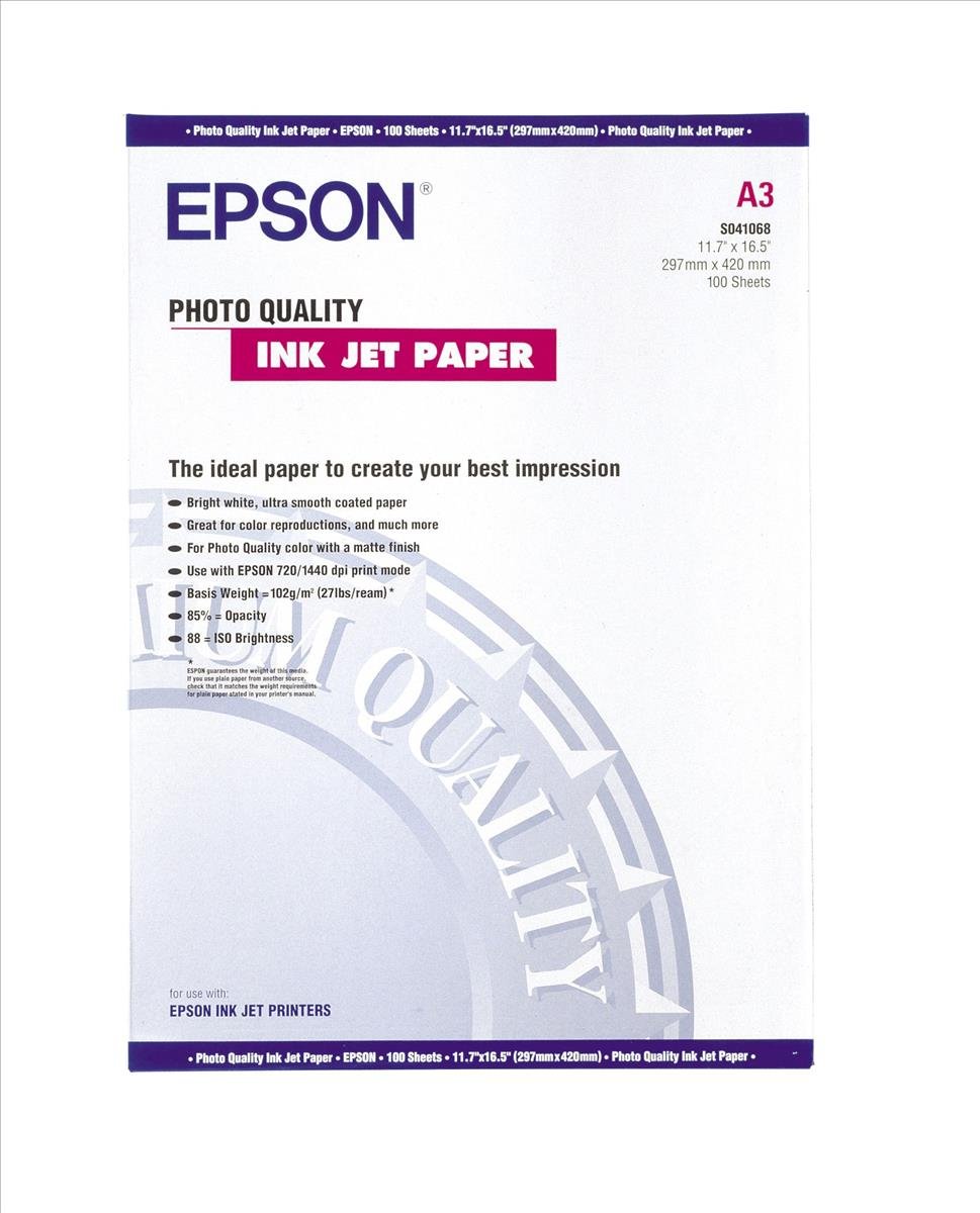 Papel Foto Epson Photo Quality Mate A3 100 Folhas