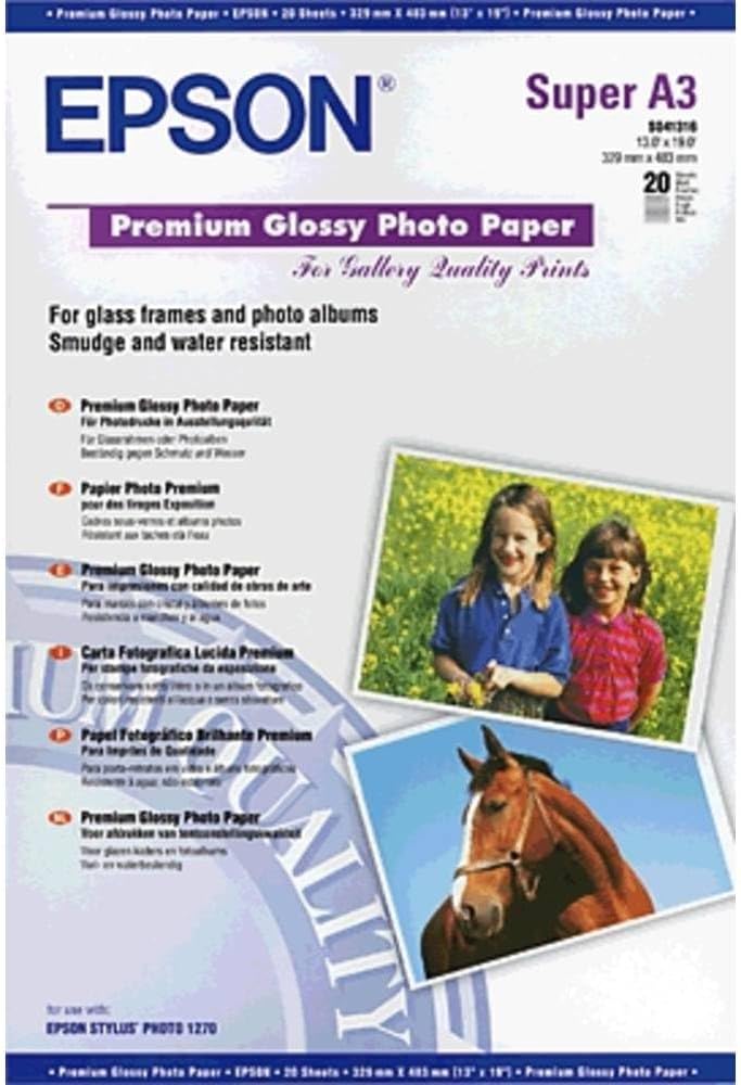 Papel Fotográfico Epson Premium Brilhante Super A3/B 20 unidades - Imagem 1