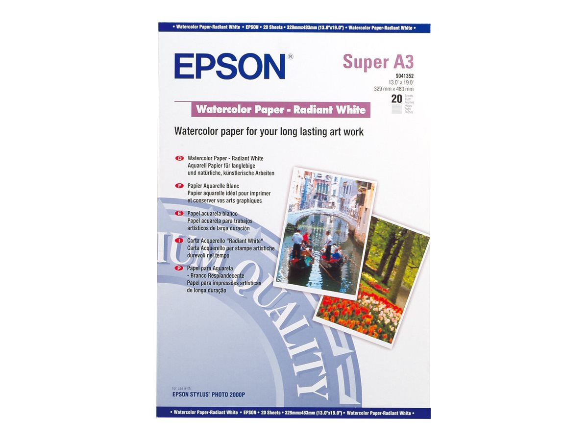 Papel Aquarela Epson A3+ Branco Cintilante 188g 20 folhas - Imagem 2