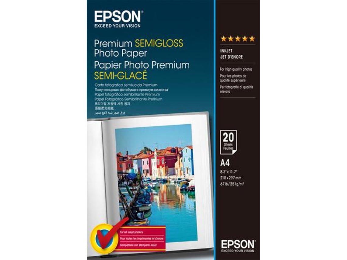 Papel Fotográfico Epson Premium Semi-brilhante A4 20 Unidades - Imagem 1