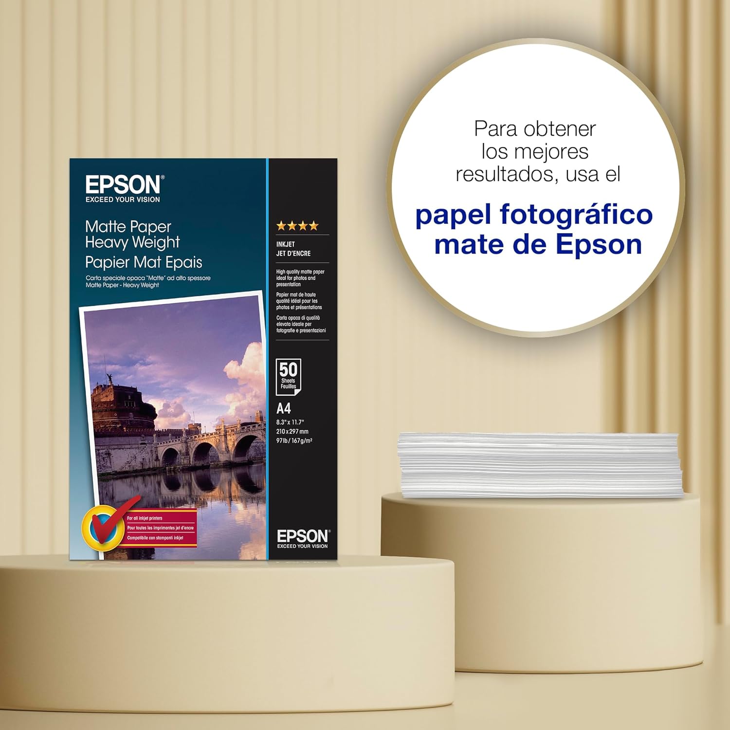 Papel Epson Mate A4 50 folhas - Imagem 3