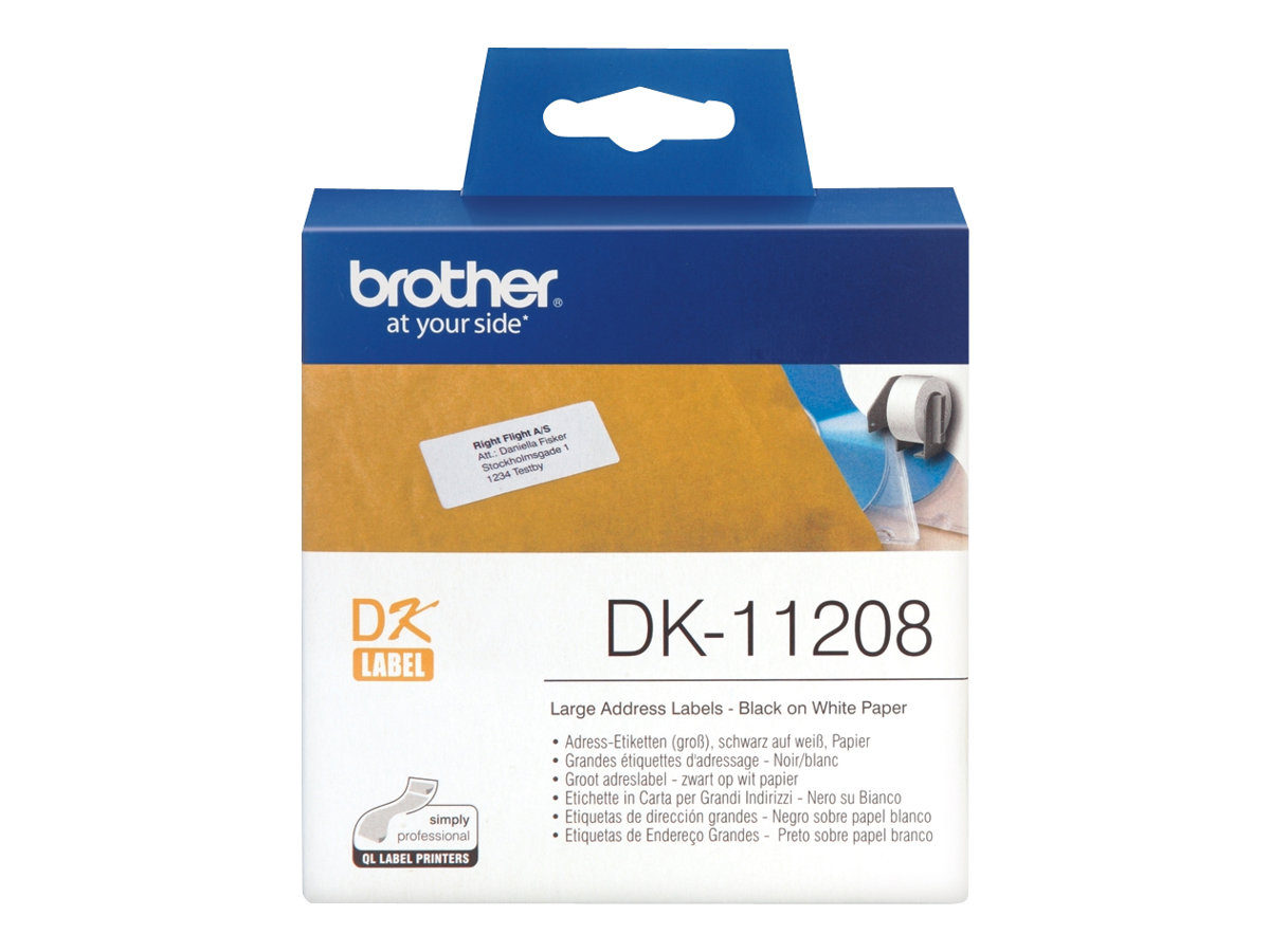 Rótulos Endereço Brother DK-11208 Branco 400 Etiquetas