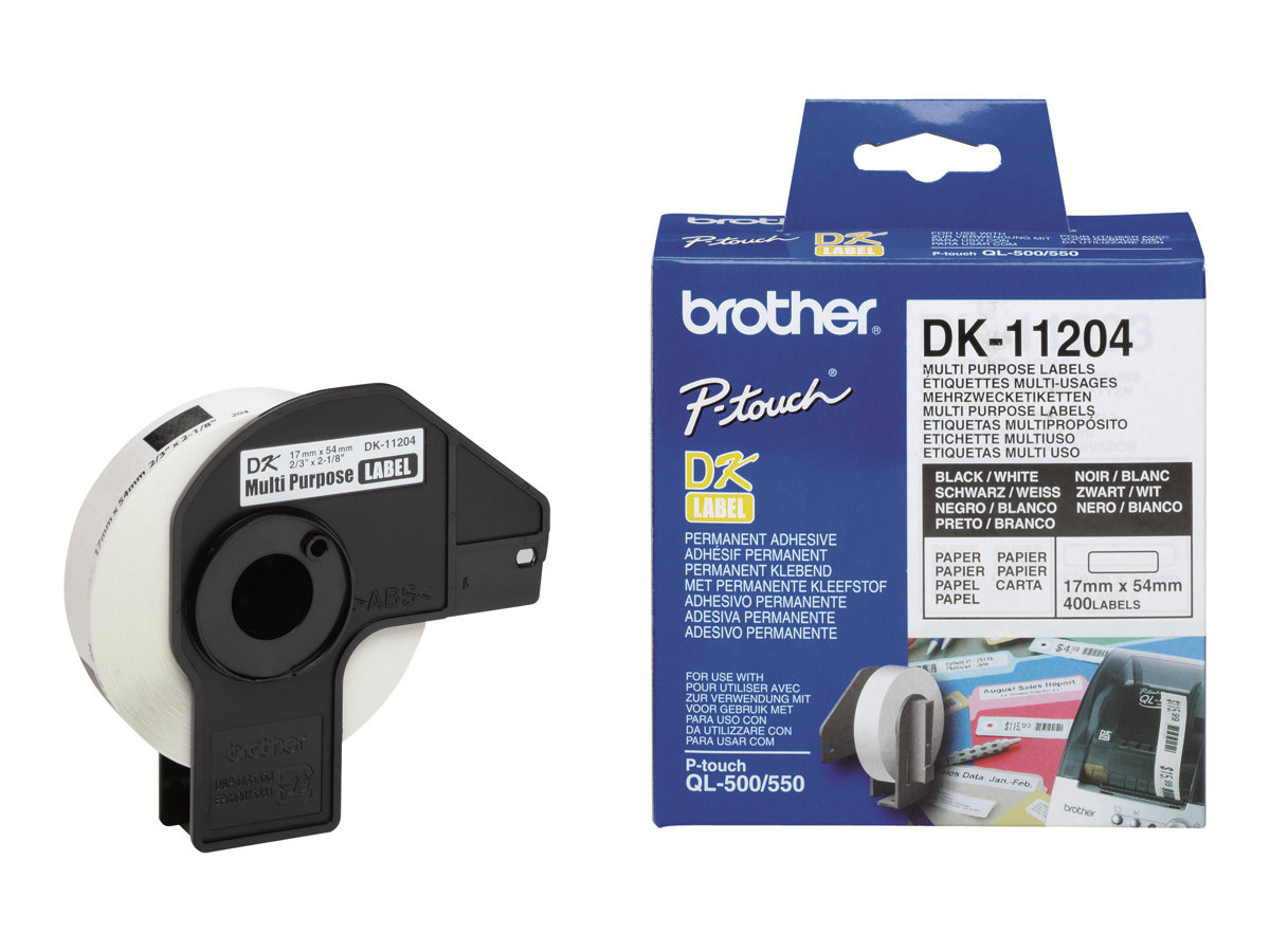Rolo de Etiquetas Brother DK-11204 17x54mm Preto em Branco 400 Unidades - Imagem 2