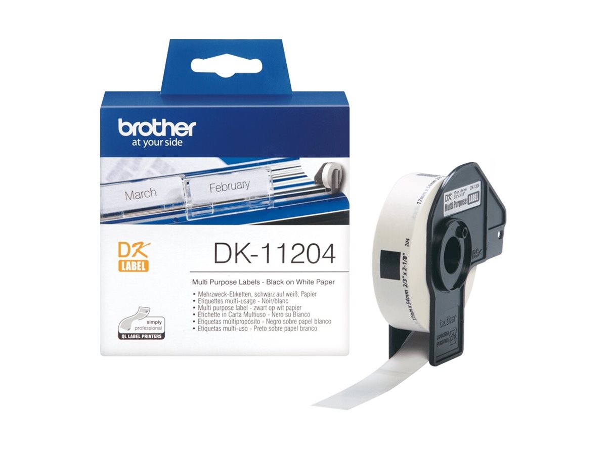 Rolo de Etiquetas Brother DK-11204 17x54mm Preto em Branco 400 Unidades - Imagem 3