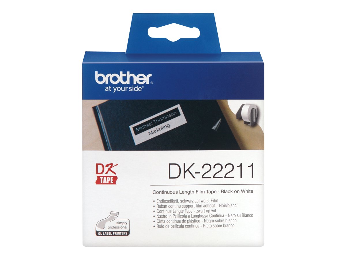Rolo Etiquetas Contínuas Brother DK-22211 29 mm Branco - Imagem 1