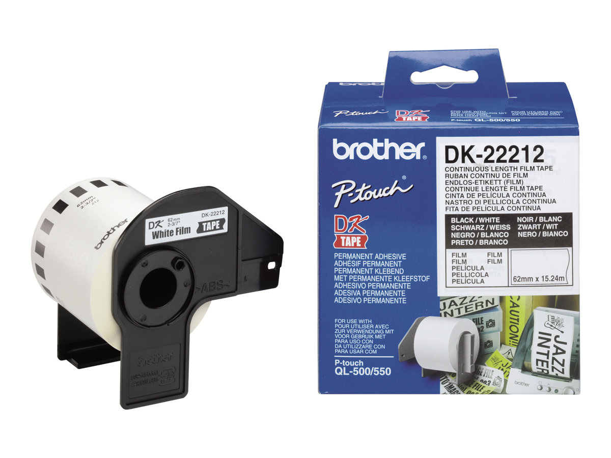Fita de Etiqueta Brother DK-22212 62mm Permanente Branca - Imagem 4