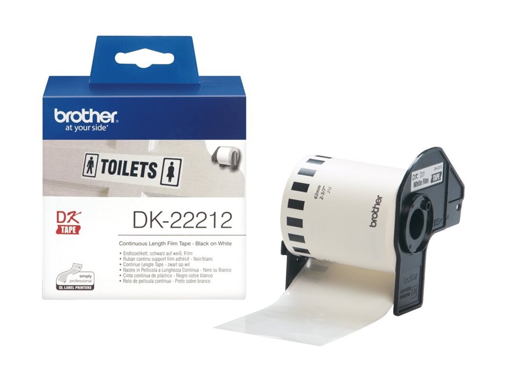 Fita de Etiqueta Brother DK-22212 62mm Permanente Branca - Imagem 2