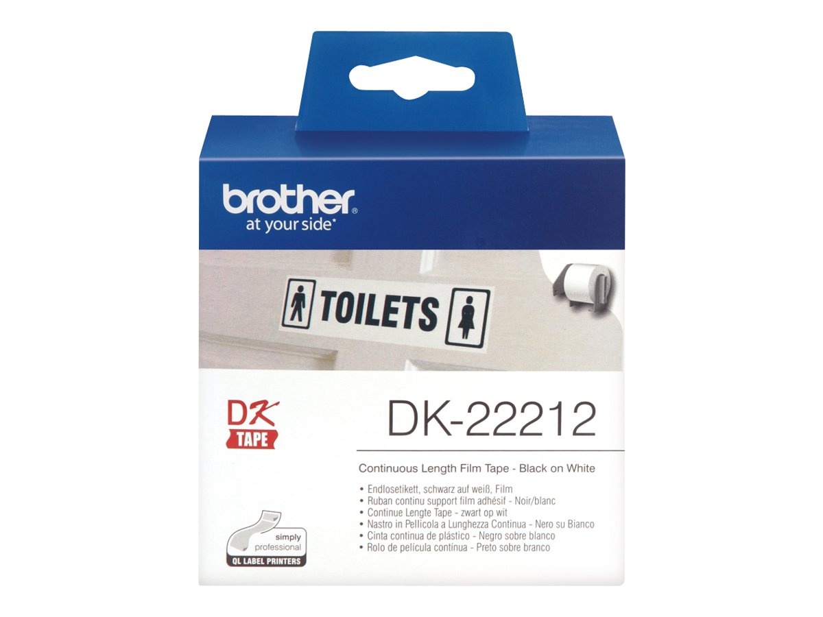 Fita de Etiqueta Brother DK-22212 62mm Permanente Branca