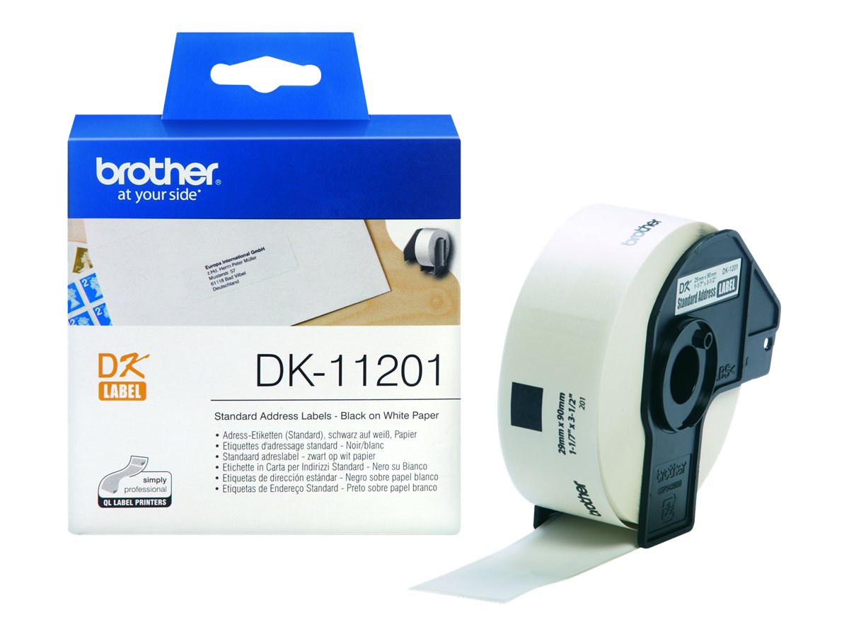Rolo Etiquetas Endereços Brother DK-11201 29x90mm 400 Unidades - Imagem 2