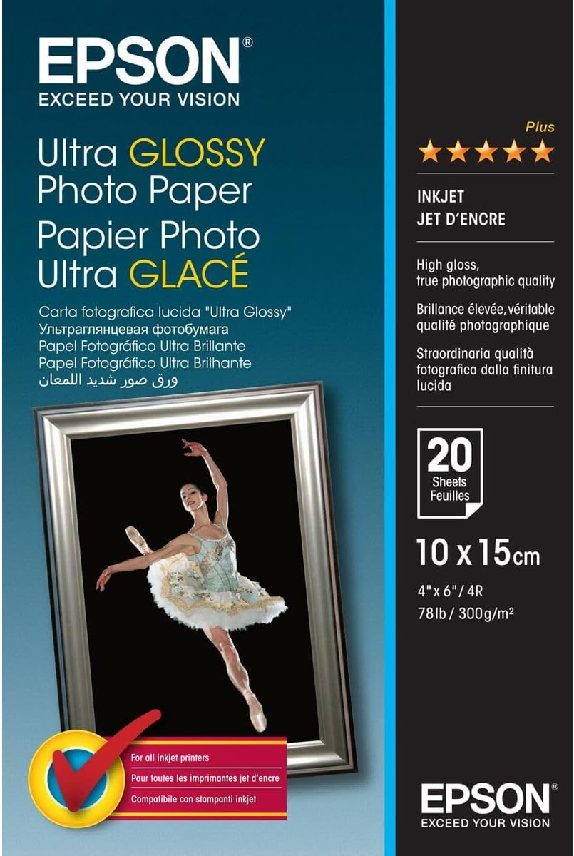 Papel Fotográfico Epson Ultra Brilhante 10x15cm 20 Folhas - Imagem 1