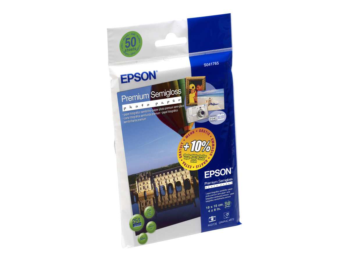 Papel Fotográfico Epson Premium Semi-brilhante 100x150mm 50 Folhas - Imagem 2