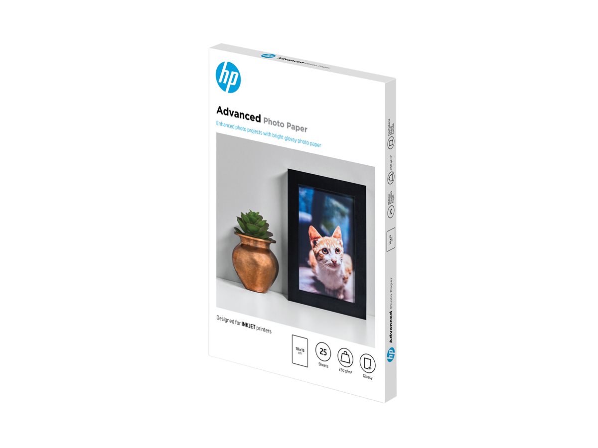 Papel Fotográfico HP Advanced Brilhante 10x15 25 Folhas