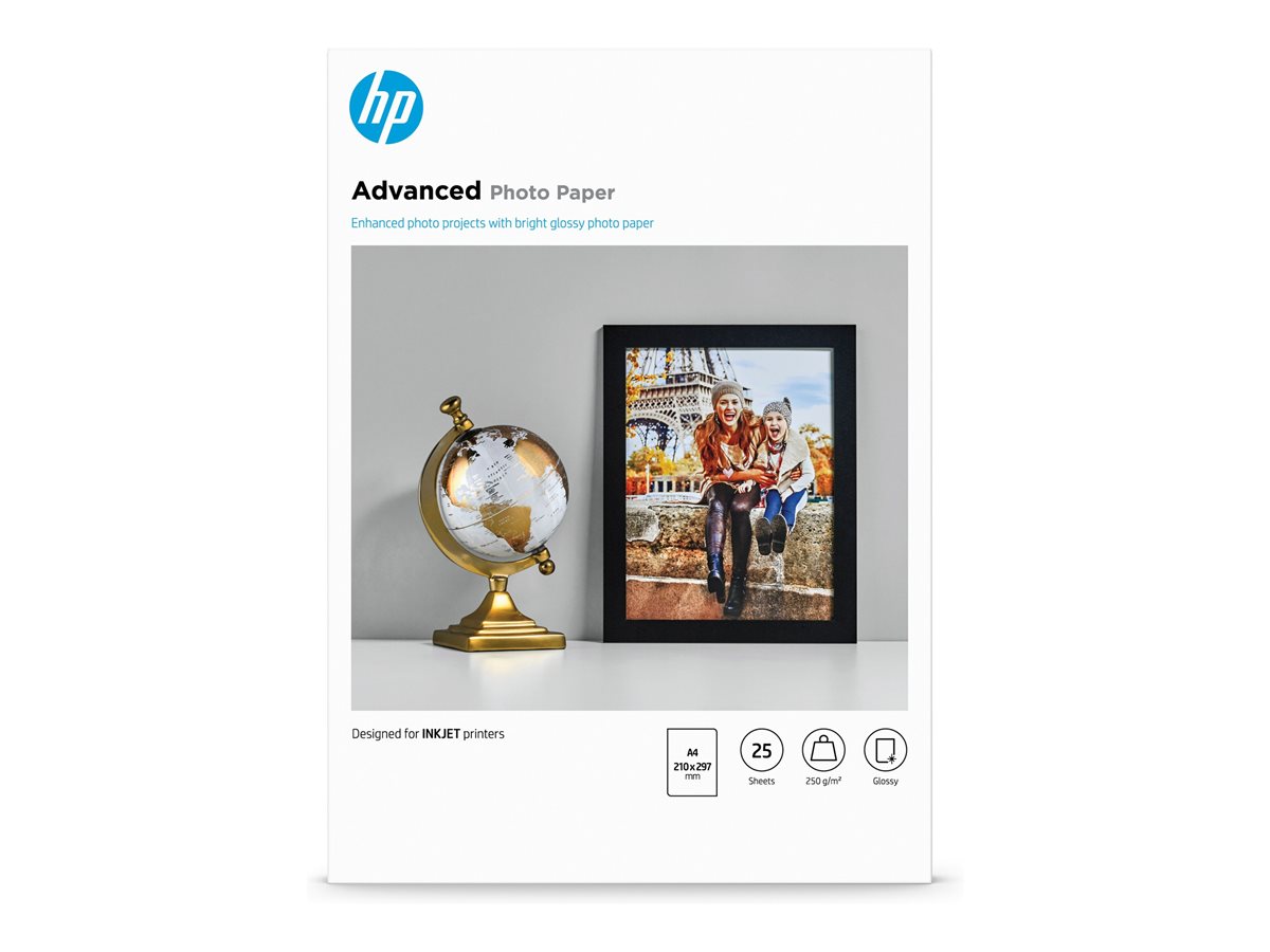 Papel Fotográfico HP Avançado Brilhante A4 25 Folhas