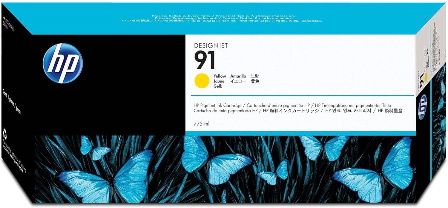 Tinteiro HP 91 Original Amarelo 775 ml - Imagem 1