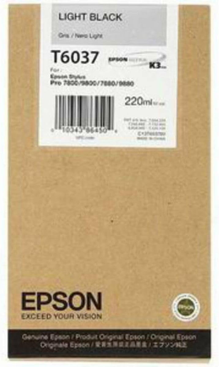 Tinteiro Epson T6037 220 ml Preto Claro Original