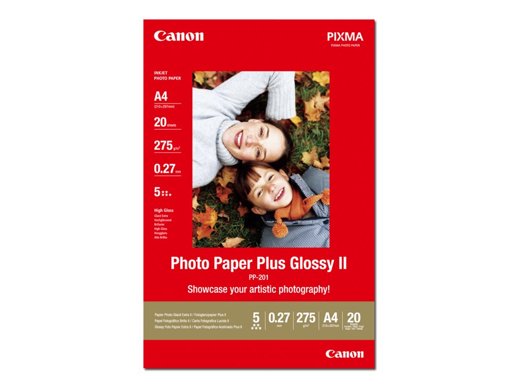 Papel Fotográfico Canon Photo Paper Plus Glossy II PP-201 Brilhante A4 20 Folhas