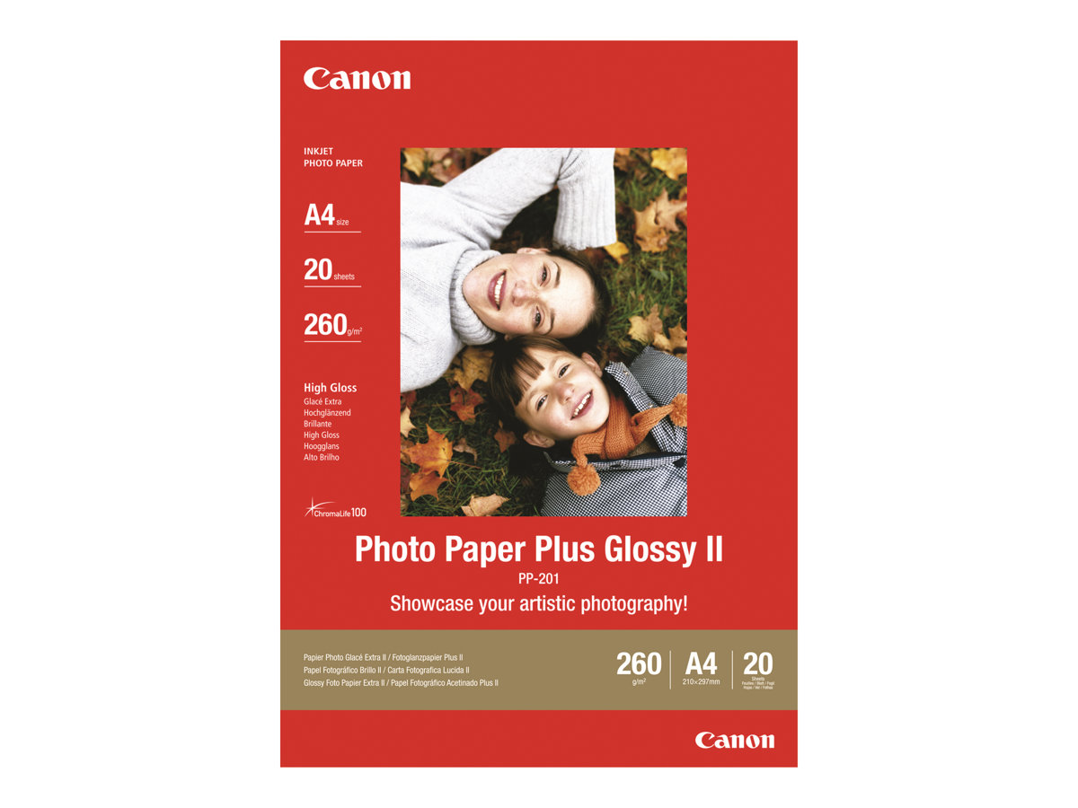 Papel Fotográfico Canon Photo Paper Plus Glossy II PP-201 Brilhante A4 20 Folhas - Imagem 2