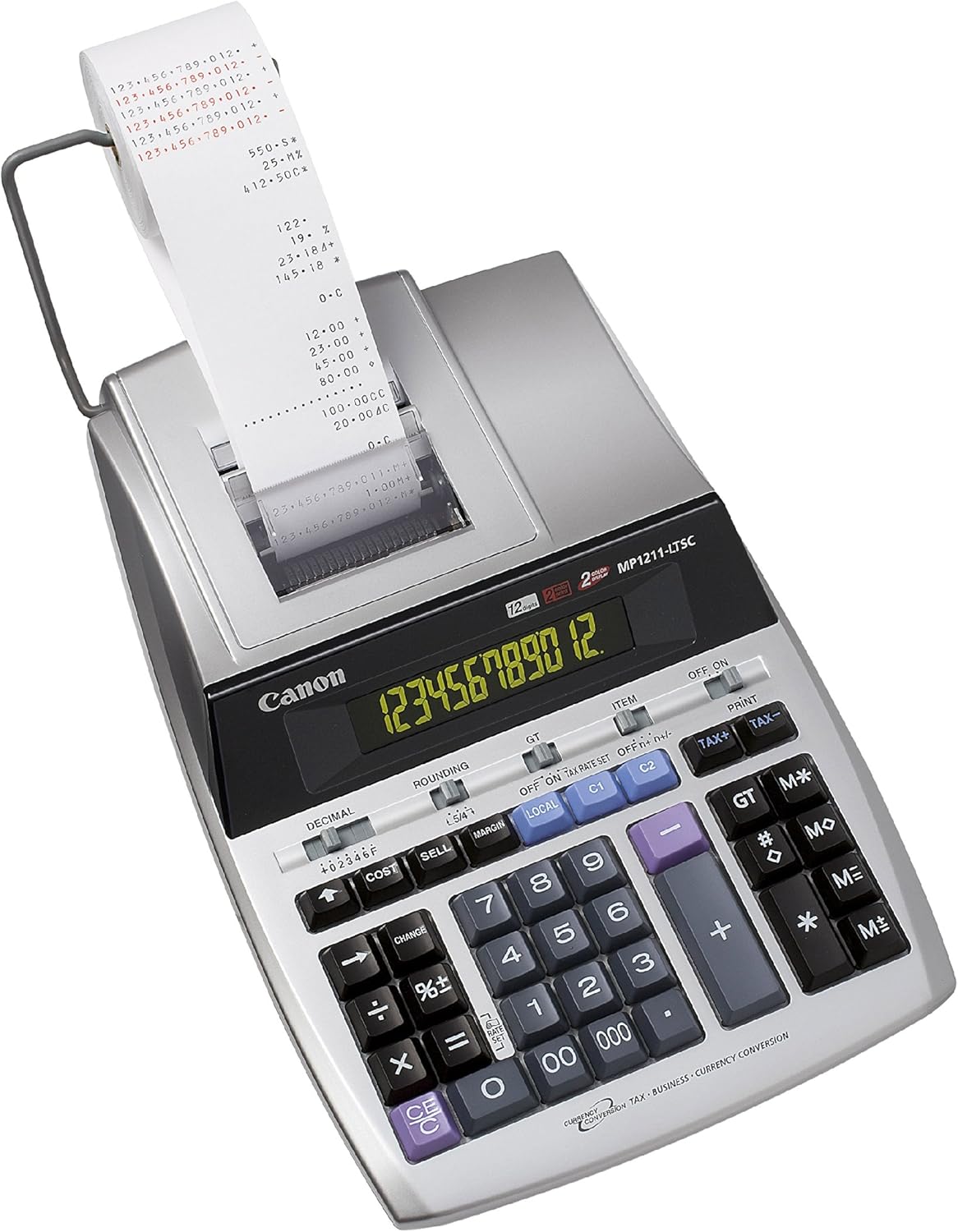 Calculadora com Impressora Canon MP1211-LTSC Ecrã 12 Dígitos Impressão a Duas Cores Prateado