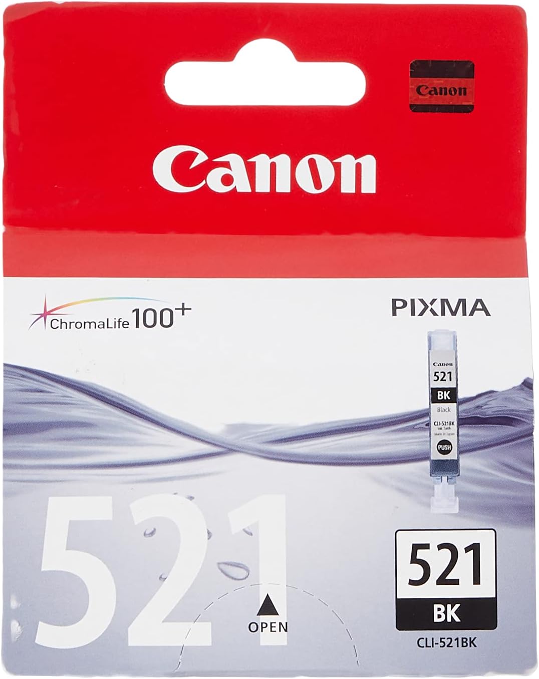 Tinteiro Canon CLI-521BK Preto Foto Original 9 ml