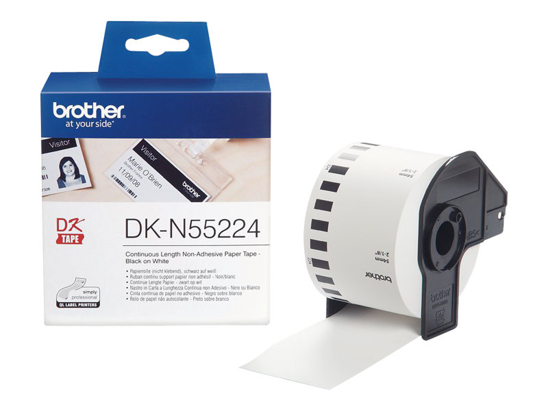 Rolo de Etiqueta Brother DKN55224 54 mm Preto em Branco - Imagem 4