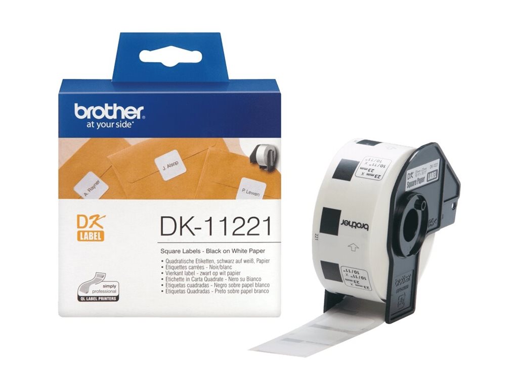 Etiquetas Brother DK-11221 23x23mm Preto sobre Branco 1000 unidades - Imagem 3