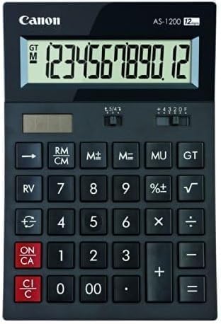Calculadora de Secretária Canon AS-1200 12 Dígitos Mini Alimentação Solar e Pilha - Imagem 4