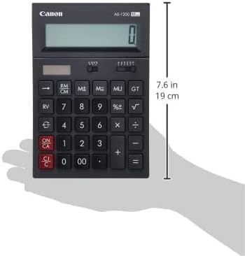 Calculadora de Secretária Canon AS-1200 12 Dígitos Mini Alimentação Solar e Pilha - Imagem 6