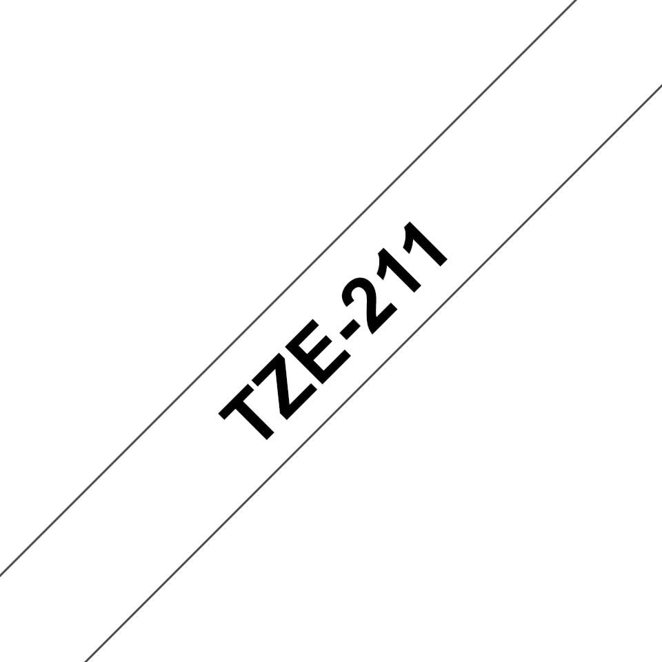 Fita Laminada Brother TZe-211 6mm Preto em Branco 8m - Imagem 3