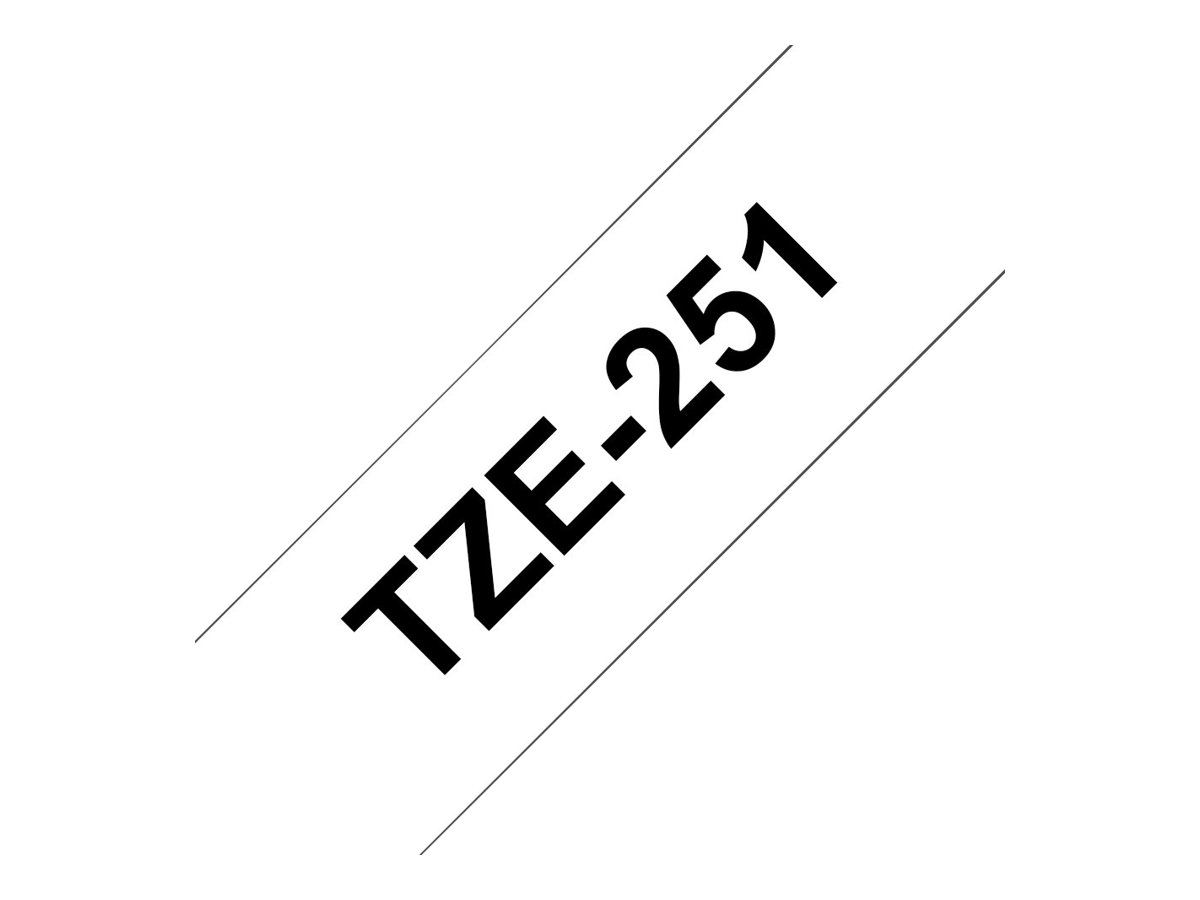 Fita Etiquetadora Brother TZe251 24mm Preto em Branco - Imagem 2