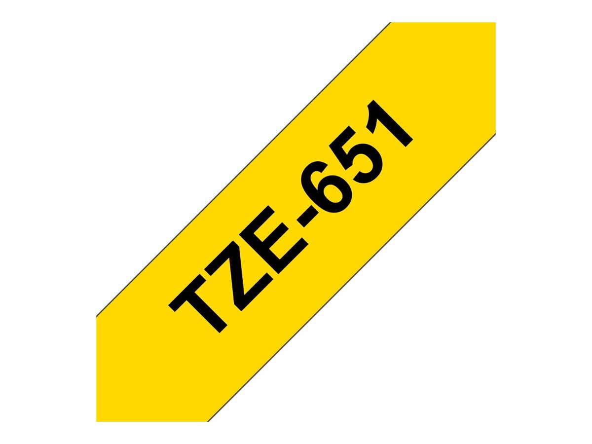Cassete de Fita Laminada Brother TZe-651 Preto Amarelo 24mm 8m - Imagem 3