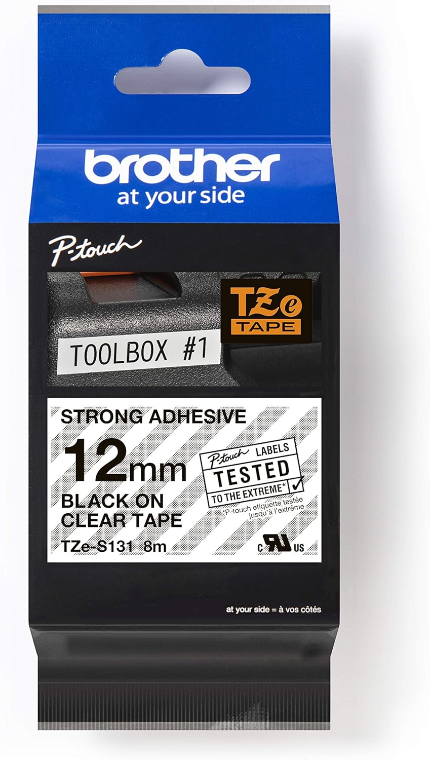 Fita Cassete Brother TZe-S131 Extra Forte Preto sobre Branco 12mmx8m - Imagem 1