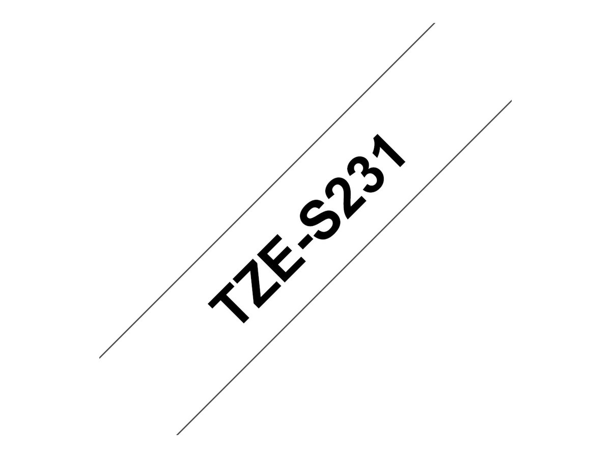 Fita Brother TZe-S231 Laminada Extra Forte 12mm x 8m Preto em Branco - Imagem 3