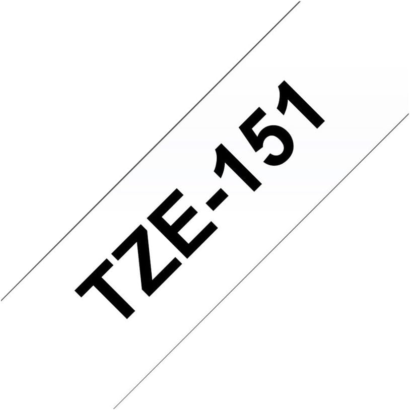 Cassete Fita Laminada Brother TZe151 Preto Transparente 24mm - Imagem 3