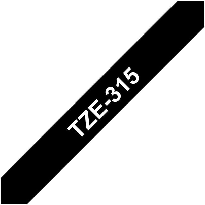 Fita Laminada Brother TZe-315 6mm x 8m Branco Preto - Imagem 3