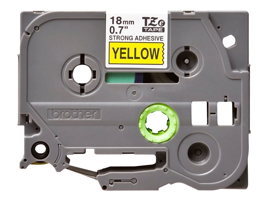 Fita Cassete Brother TZe-S641 Adesivo Forte 18mm Preto/Amarelo - Imagem 2