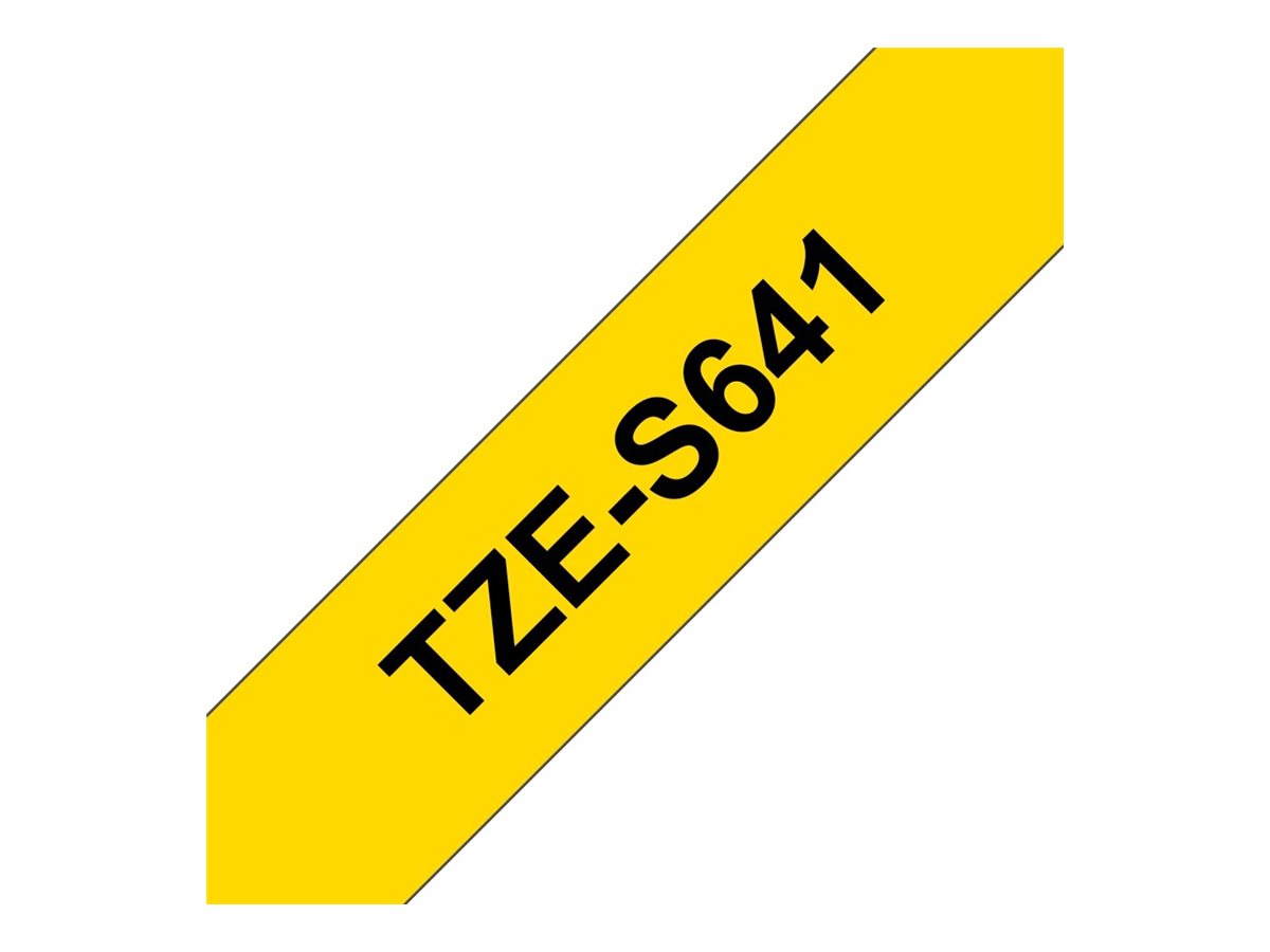 Fita Cassete Brother TZe-S641 Adesivo Forte 18mm Preto/Amarelo - Imagem 3