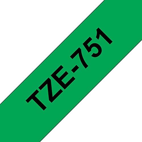 Fita Rotuladora Brother TZe-751 24mm Preto/Verde Laminada - Imagem 2