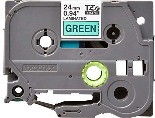 Fita Rotuladora Brother TZe-751 24mm Preto/Verde Laminada - Imagem 3