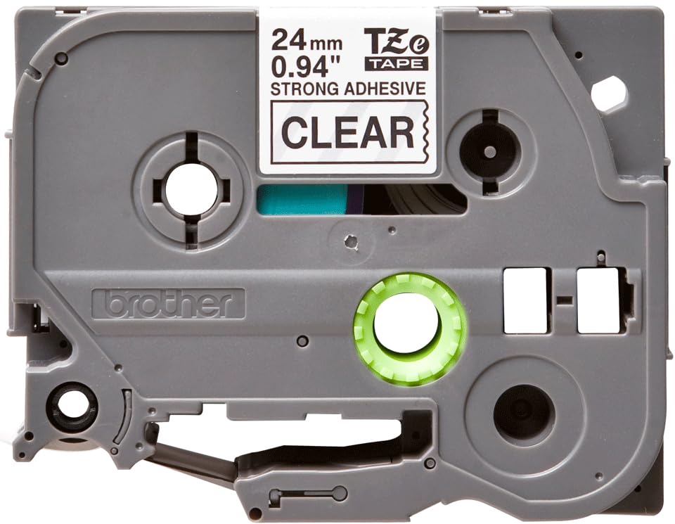 Fita Brother TZe-S151 24mm Preto Transparente Adesivo Forte - Imagem 2