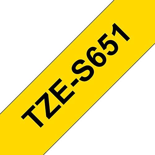 Fita Brother TZe-S651 Preto Amarelo 24 mm Adesivo Forte - Imagem 2
