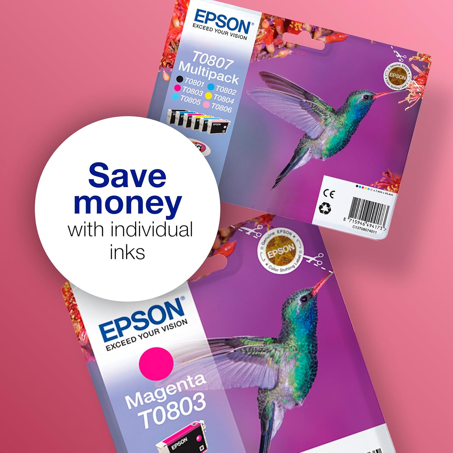 Tinteiro Epson T0805 Cyan Claro 7.4 ml - Imagem 4