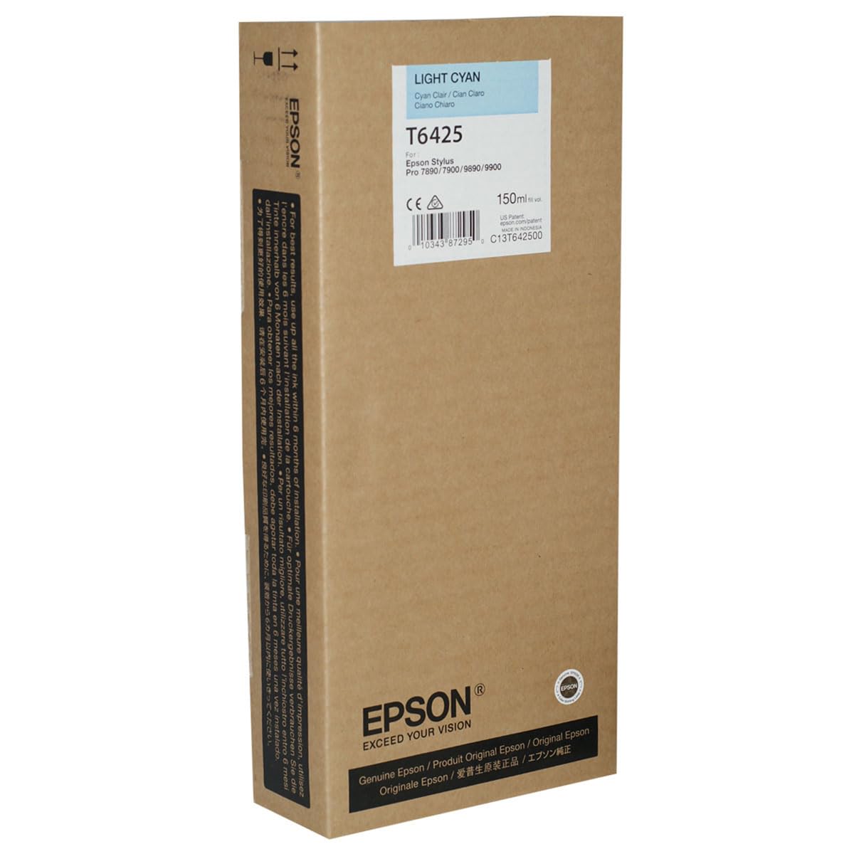 Tinteiro Epson T6425 150 ml Azul Cyan Claro Original - Imagem 1